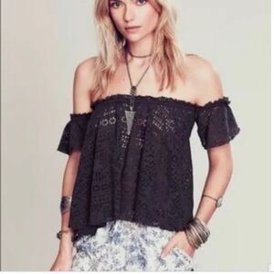 Free People Beach lace top size small Beachy boho festival